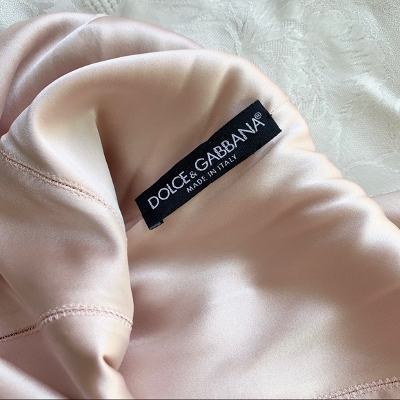 Vintage 2000s Dolce & Gabbana Silk Dress Blush S - Picture 4 of 9
